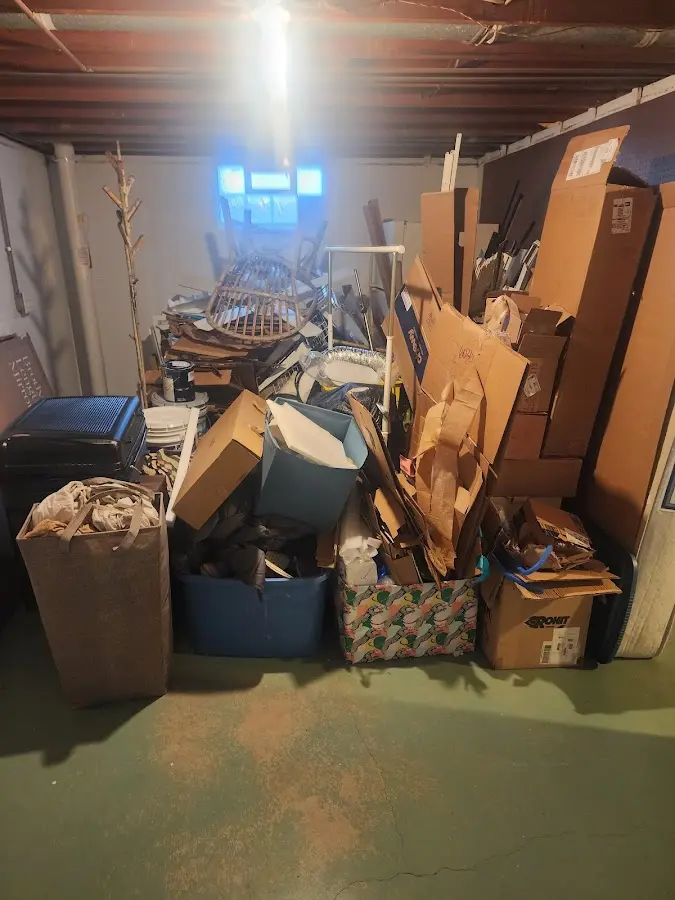 Roll-off dumpster container at job site for 40 Yard Dumpster Rental in South Point